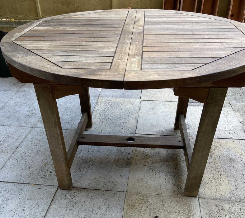 Mesa de Jardim em madeira Teca de Java, Indonésia, de 1.20 m x1.70 m