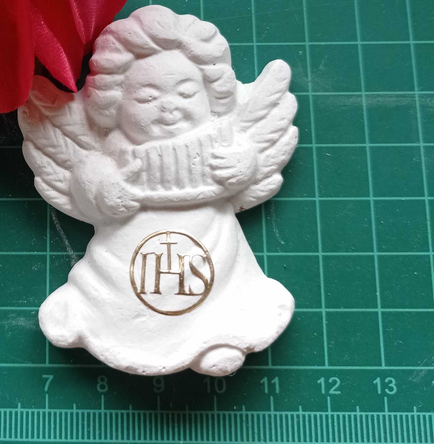 Aniołki z gipsu ceramicznego.Podziękowania Komunia Św. Chrzest
