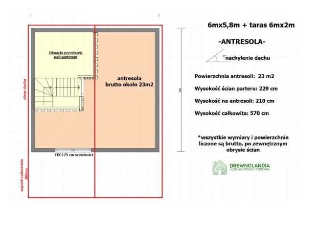 Domek ogrodowy Drewnolandia 580 x 600 cm