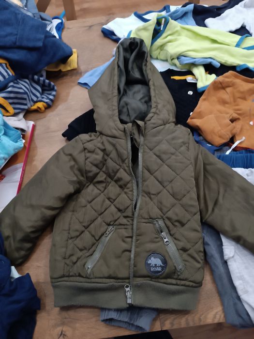 Paka ubrań dla chłopca 74 bawełna kurtka jesień zima