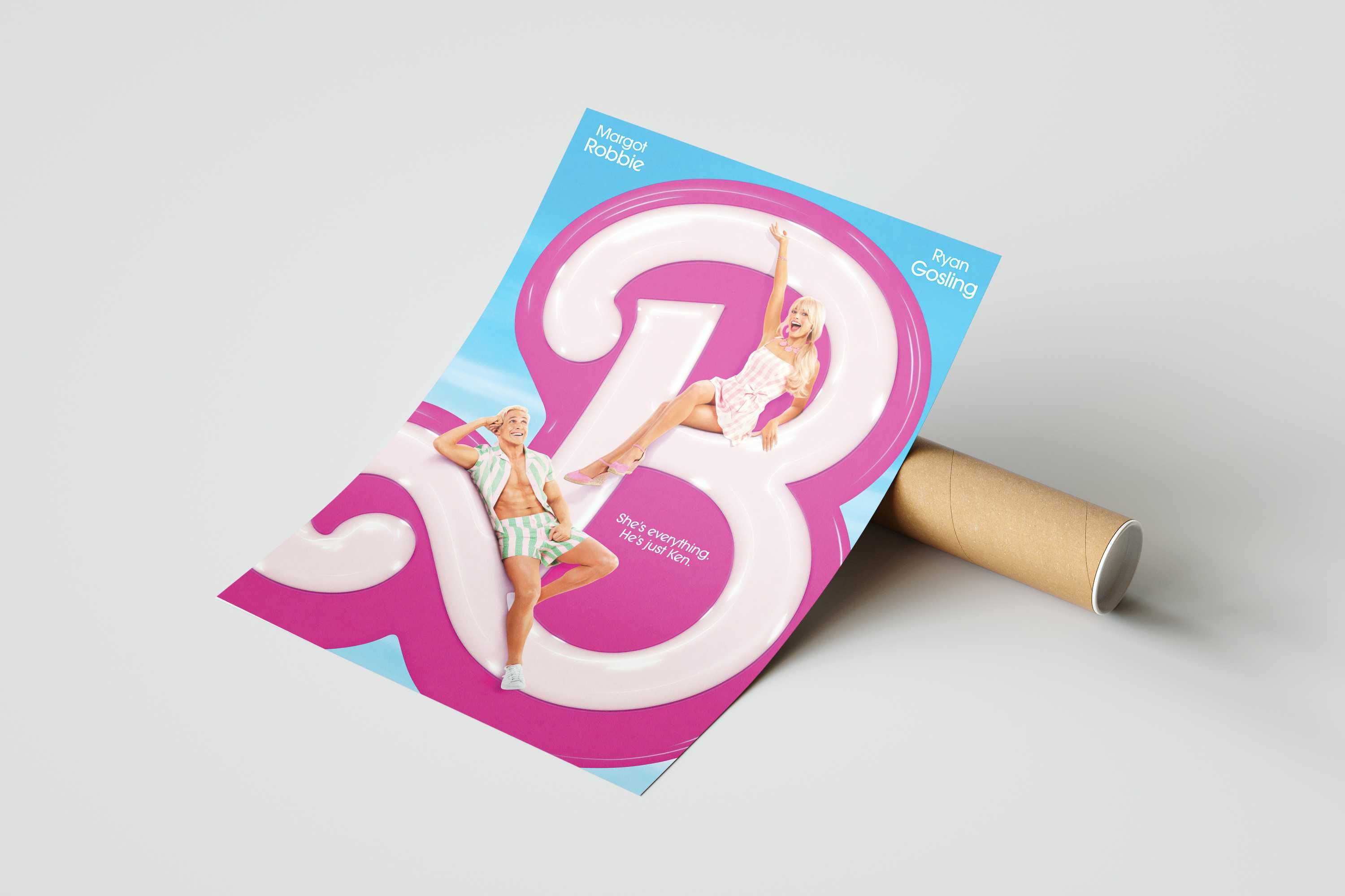 Filmowy Plakat A3 Barbie i Ken Margot Robbie i Ryan Gossling