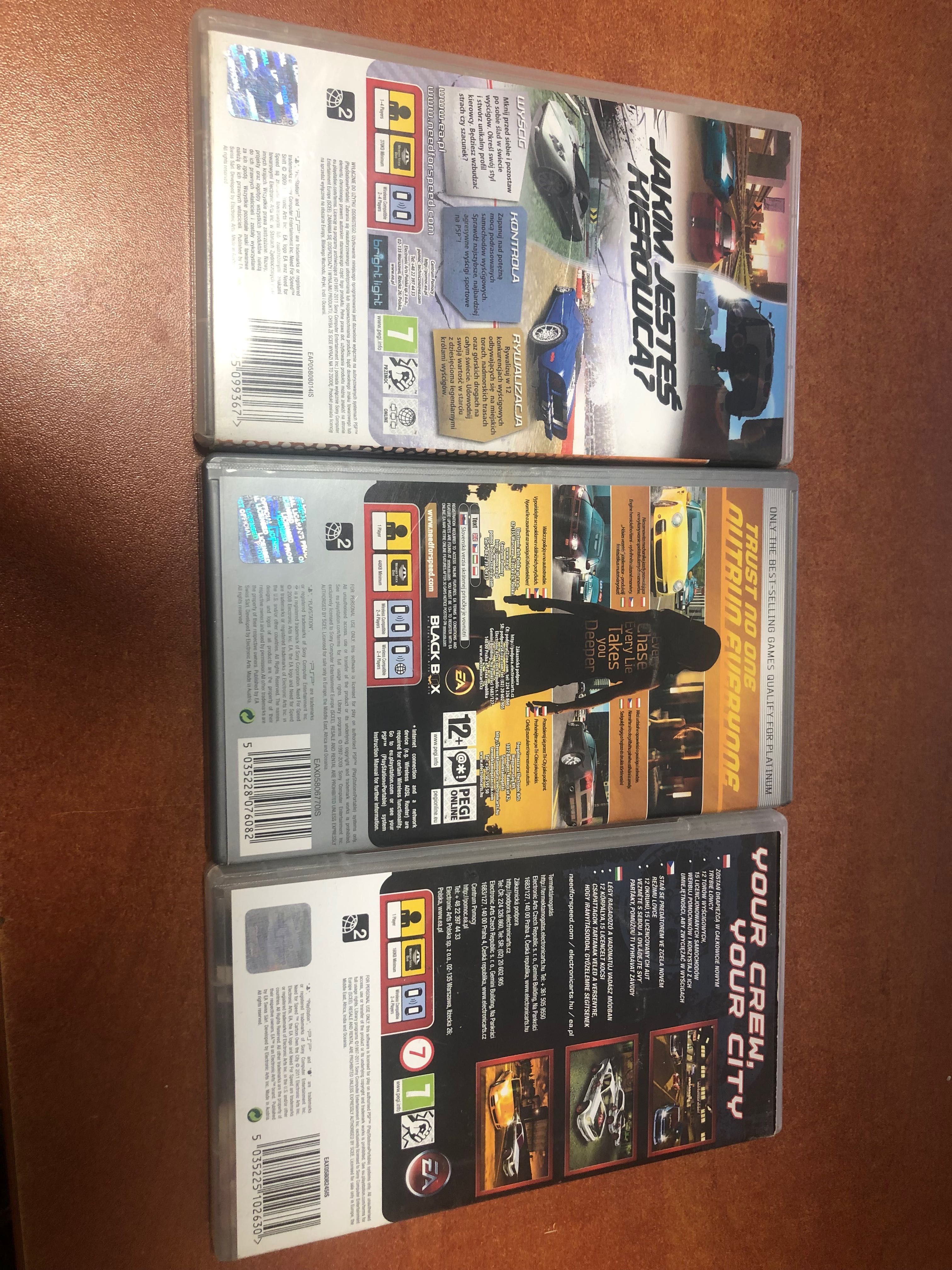 Zestaw Gier PSP Need for Speed Carbon, Shift, Undercover PL