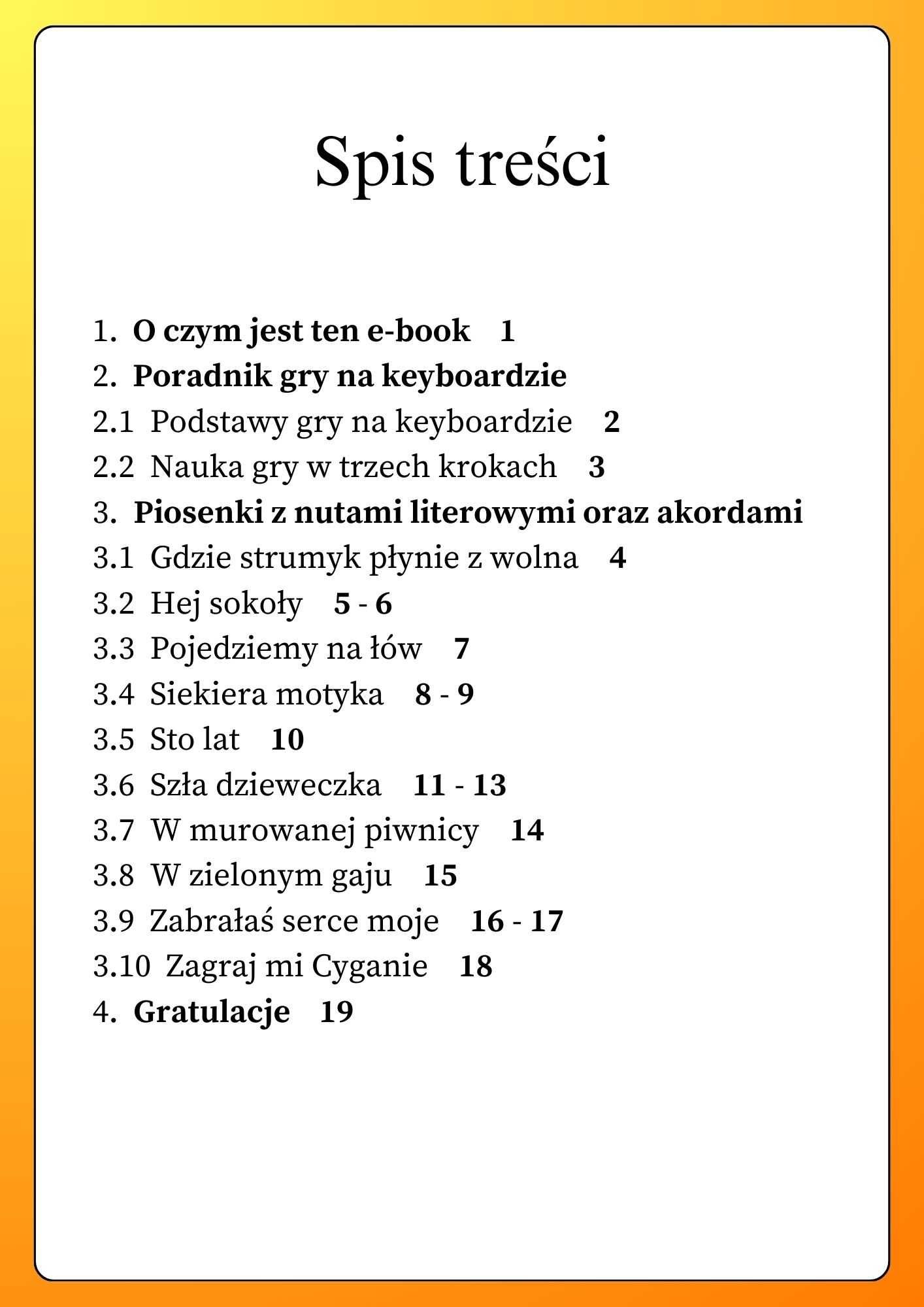 Nuty literowe biesiadne - 10 piosenek [PDF]