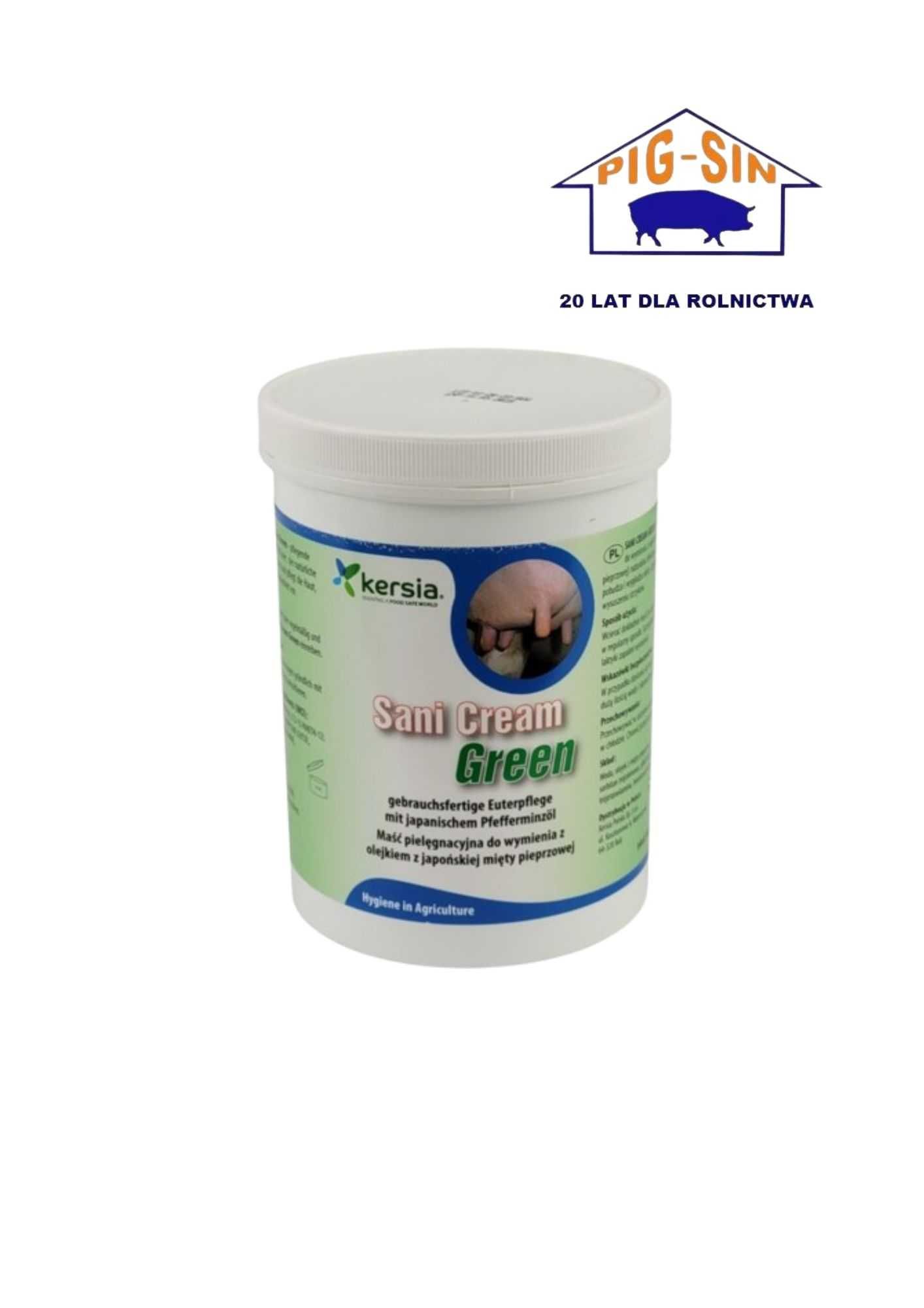 Naturalny krem do wymion Sani Cream Green z miętą pieprzową 1 kg