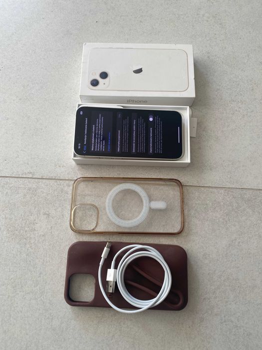 IPhone 13 Starlight 128GB, pudełko, kabel