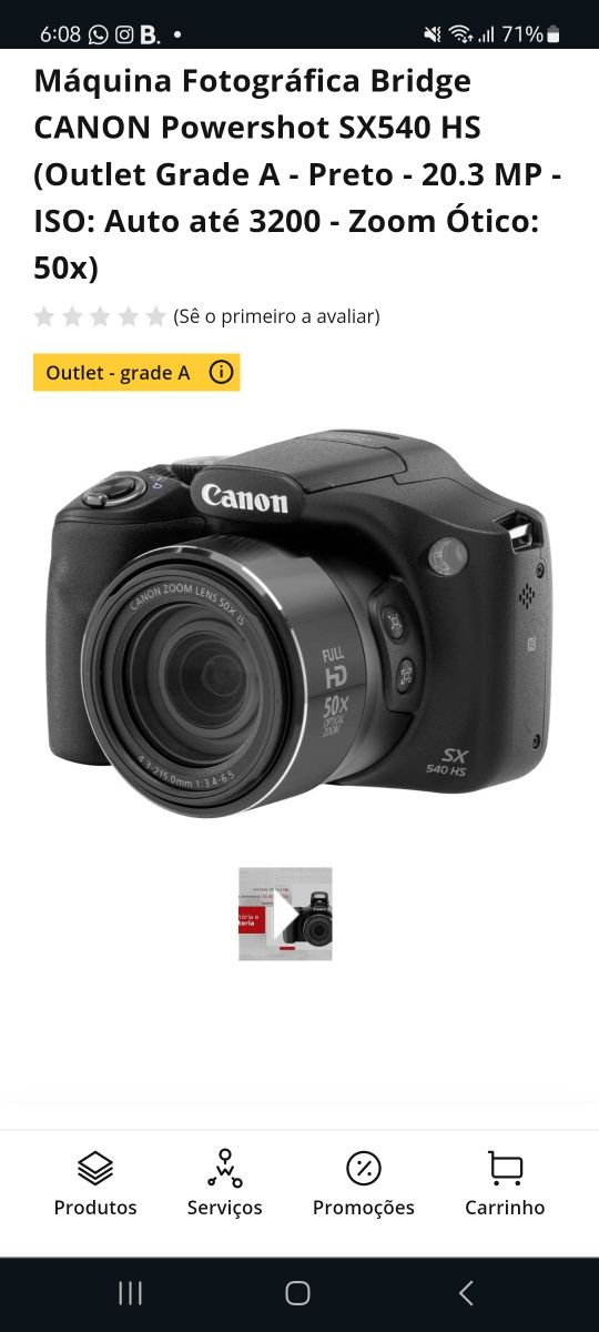 Canon PowerShot SX520 HS + Acessórios
