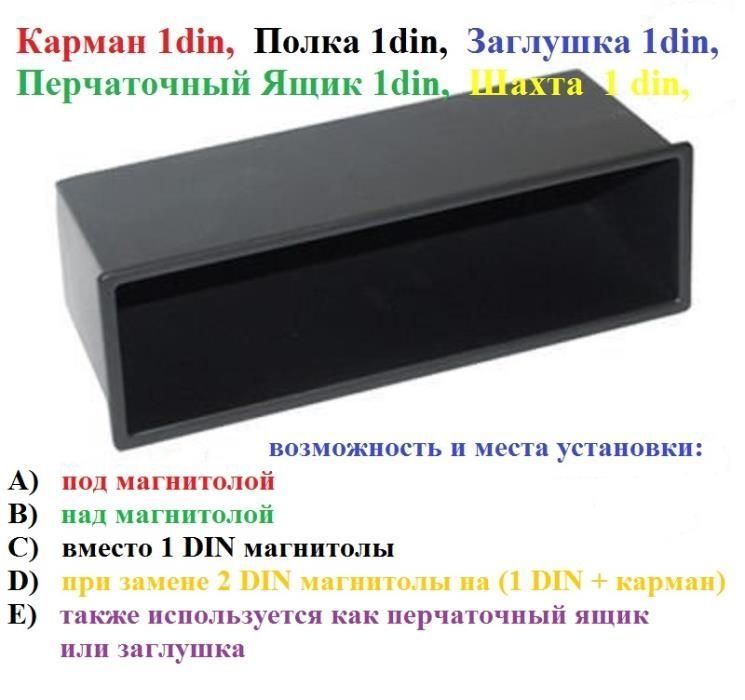 Полочка Заглушка Карман Полка Рамка Шахта 1Din Авто Магнитола USB GPS