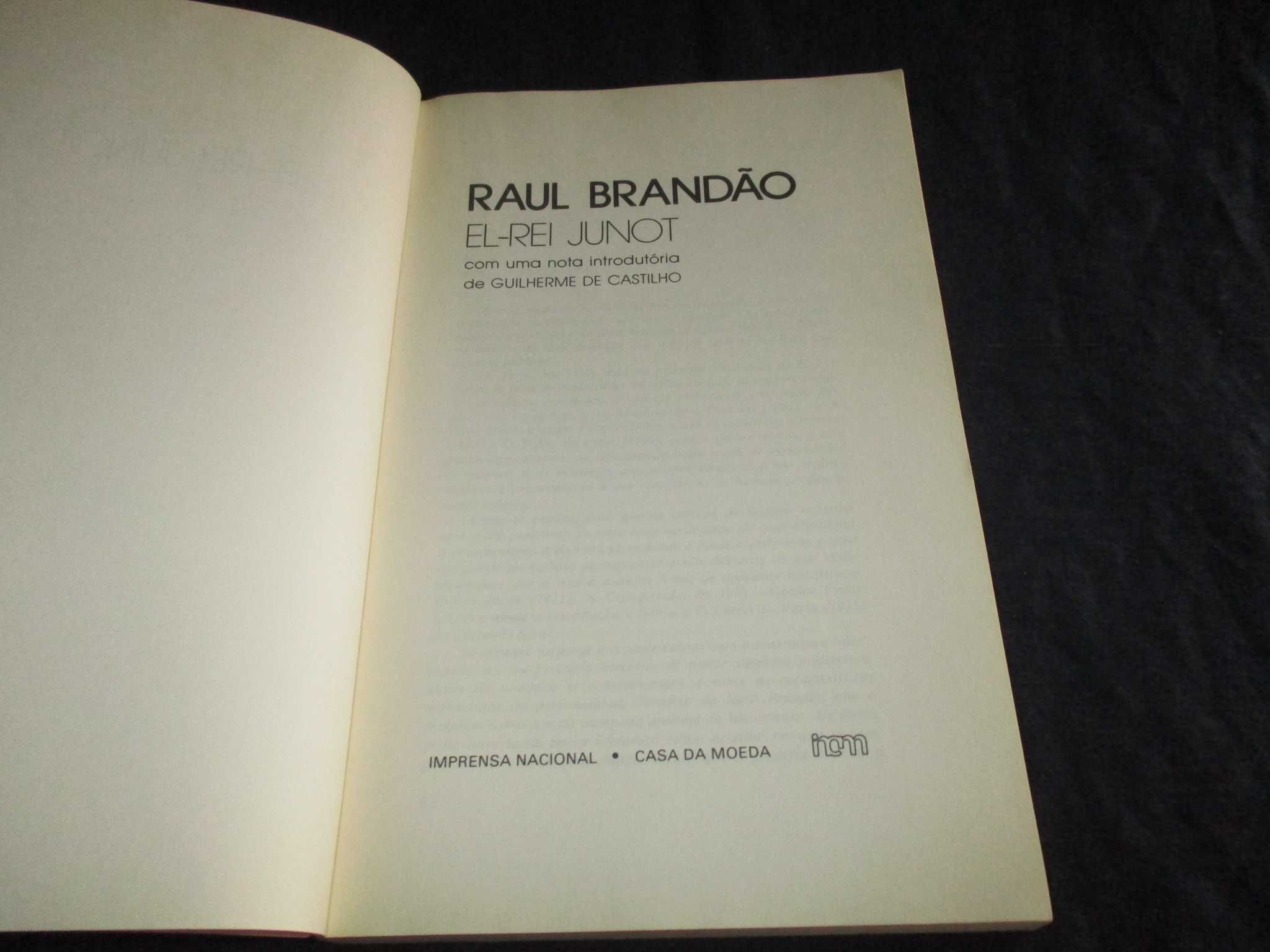 Livro El-Rei Junot Raul Brandão Imprensa Nacional