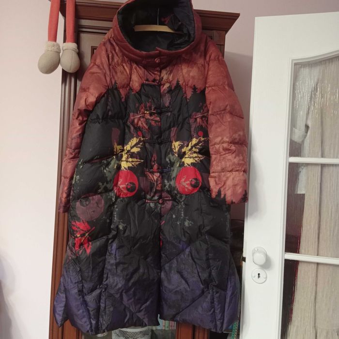 Rewelacyjny płaszcz puchówka M/L pikowany - styl BOHO