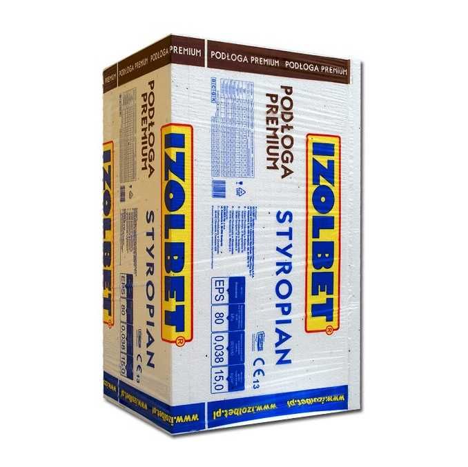 Styropian Izolbet Podłoga Premium 5 cm EPS 80 kPa 0,038 W/(mK) 6 m2