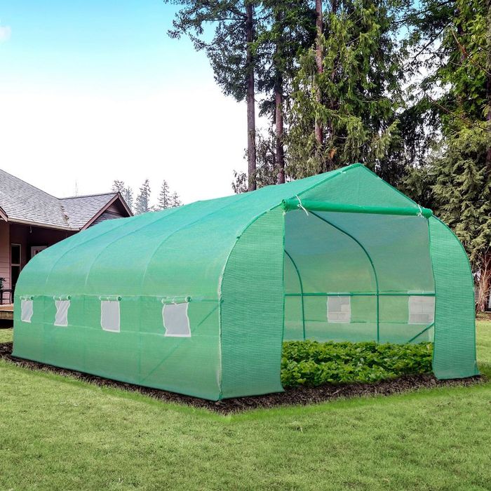 Estufa para Horta e Jardim 6x3x2m em Aço Galvanizado com 8 Janelas