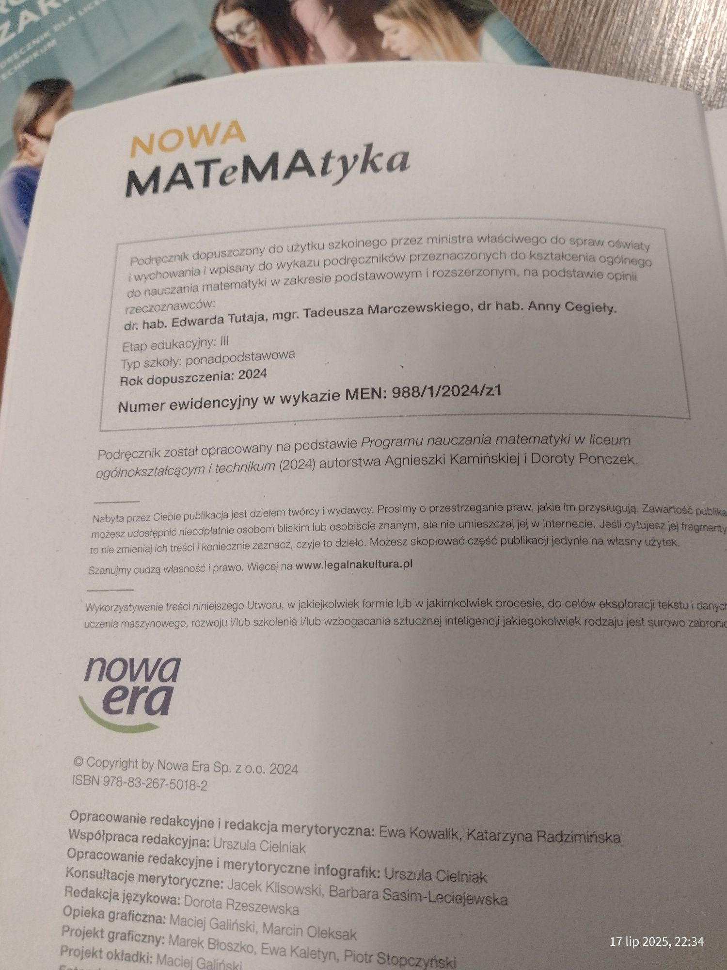 Nowa matematyka, podręcznik