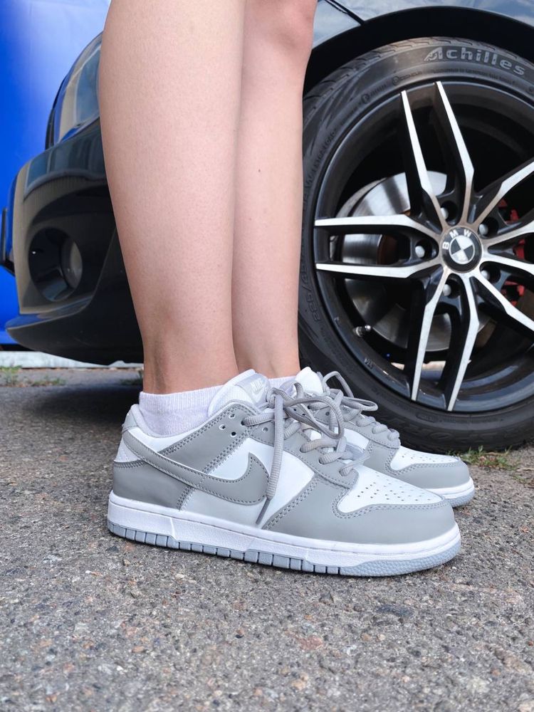 ТОП! Жіночі кросівки Nike SB Dunk Low PRM All White Grey сірі данки