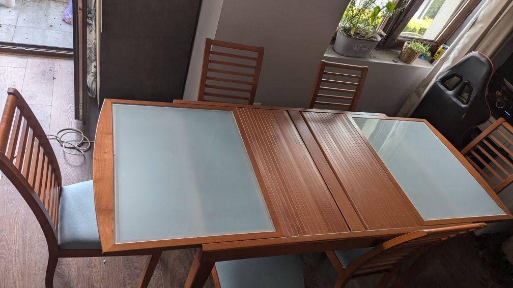 Stół rozkładany 80x135/200cm i 6 krzeseł