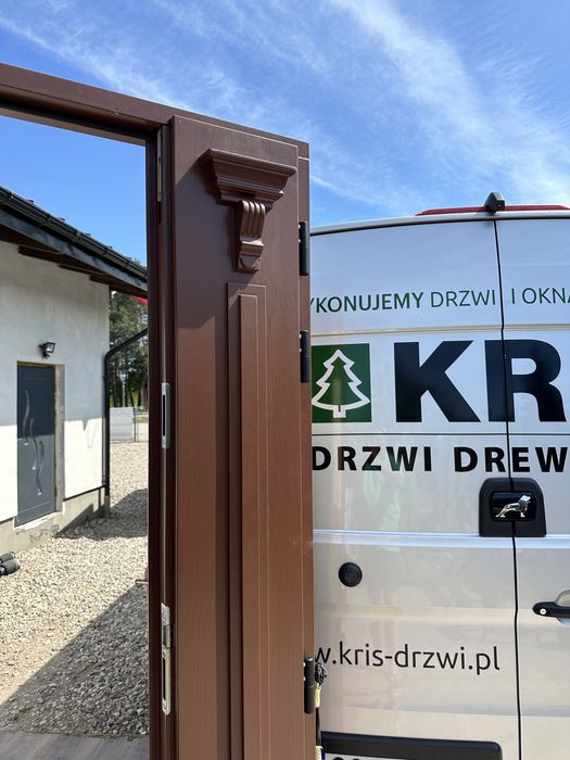 Drzwi zewnętrzne drewniane dwuskrzydlowe Na kazdy wymiar Montaż Polska