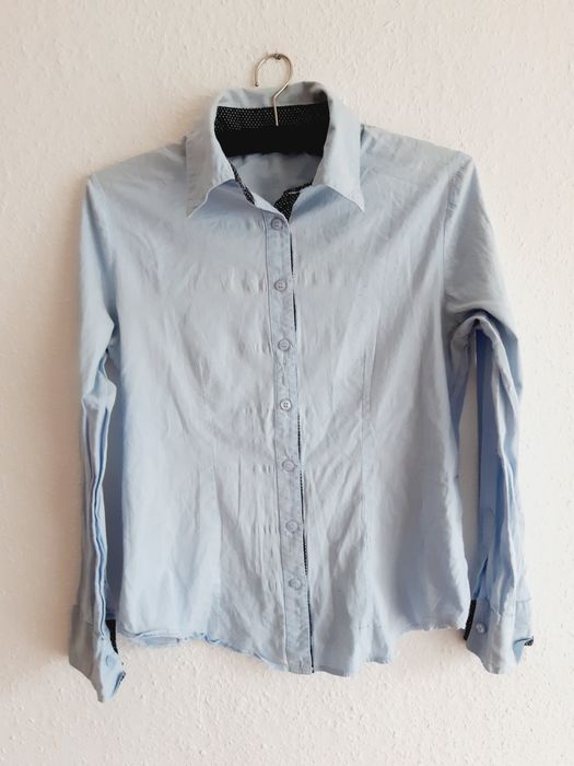 LG COLLECTION błękitna koszula damska biurowa kropki M 38