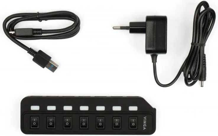 2 Концентратора  USB3.2 Gen1 Vinga ( 7 портів і 4 порти)