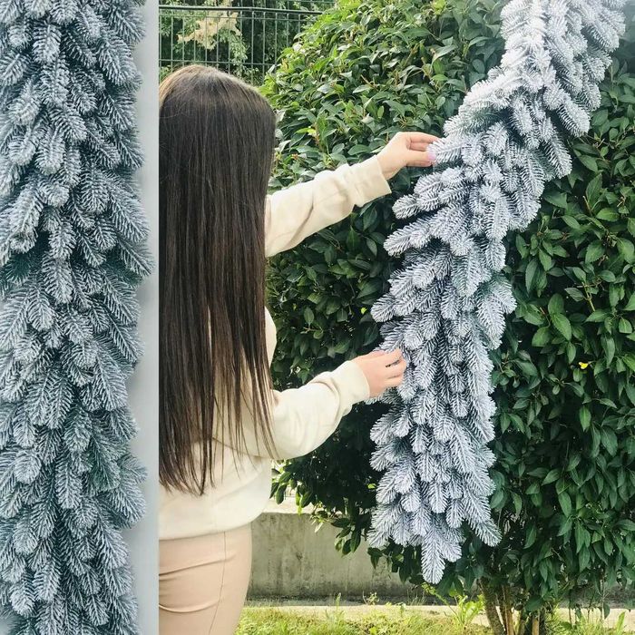 Хвойні новорічні гірлянди Lux - декор (литі засніжені 1.2 м. та 2 м.)