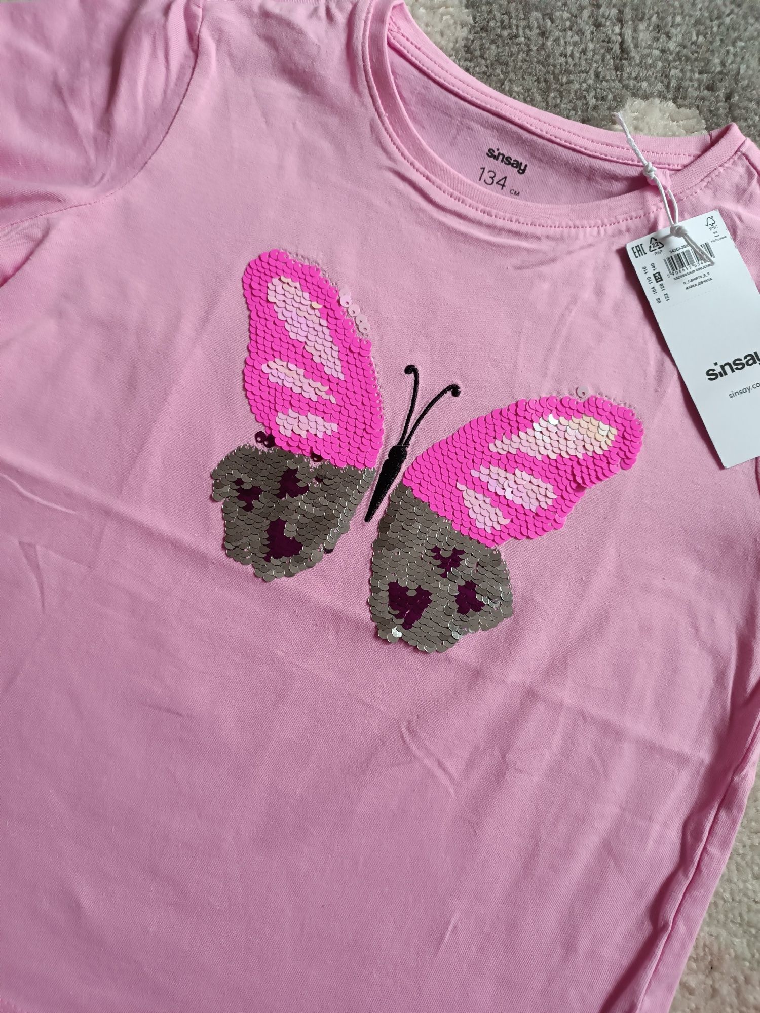 Nowa bluzka t-shirt dziewczęca r.134 Sinsay
