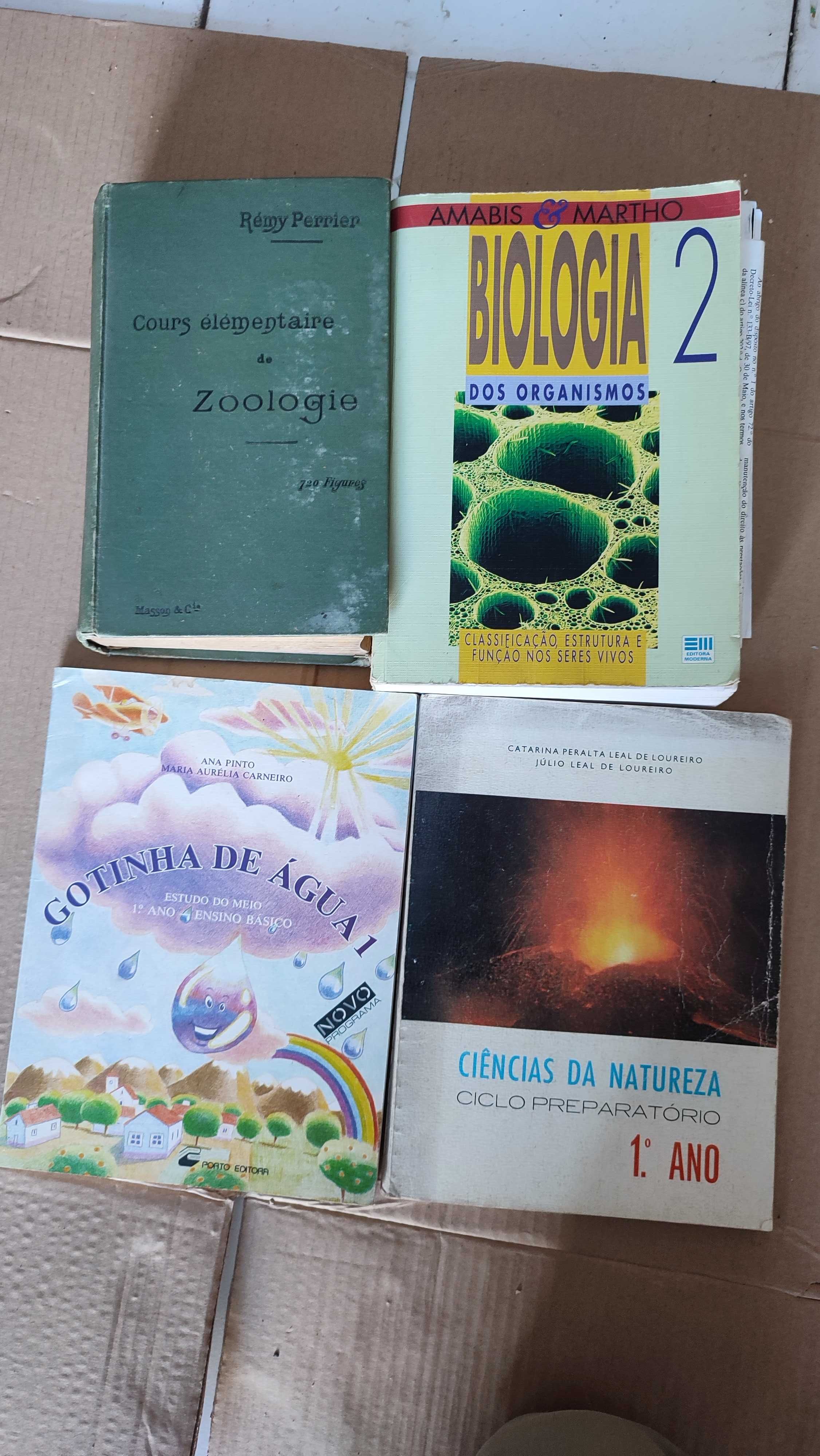 28 LIvros escolares antigos de Ciências, Botânica, Zoologia