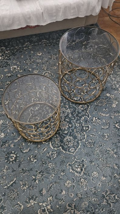 2 Mesas de Apoio Tampo Vidro