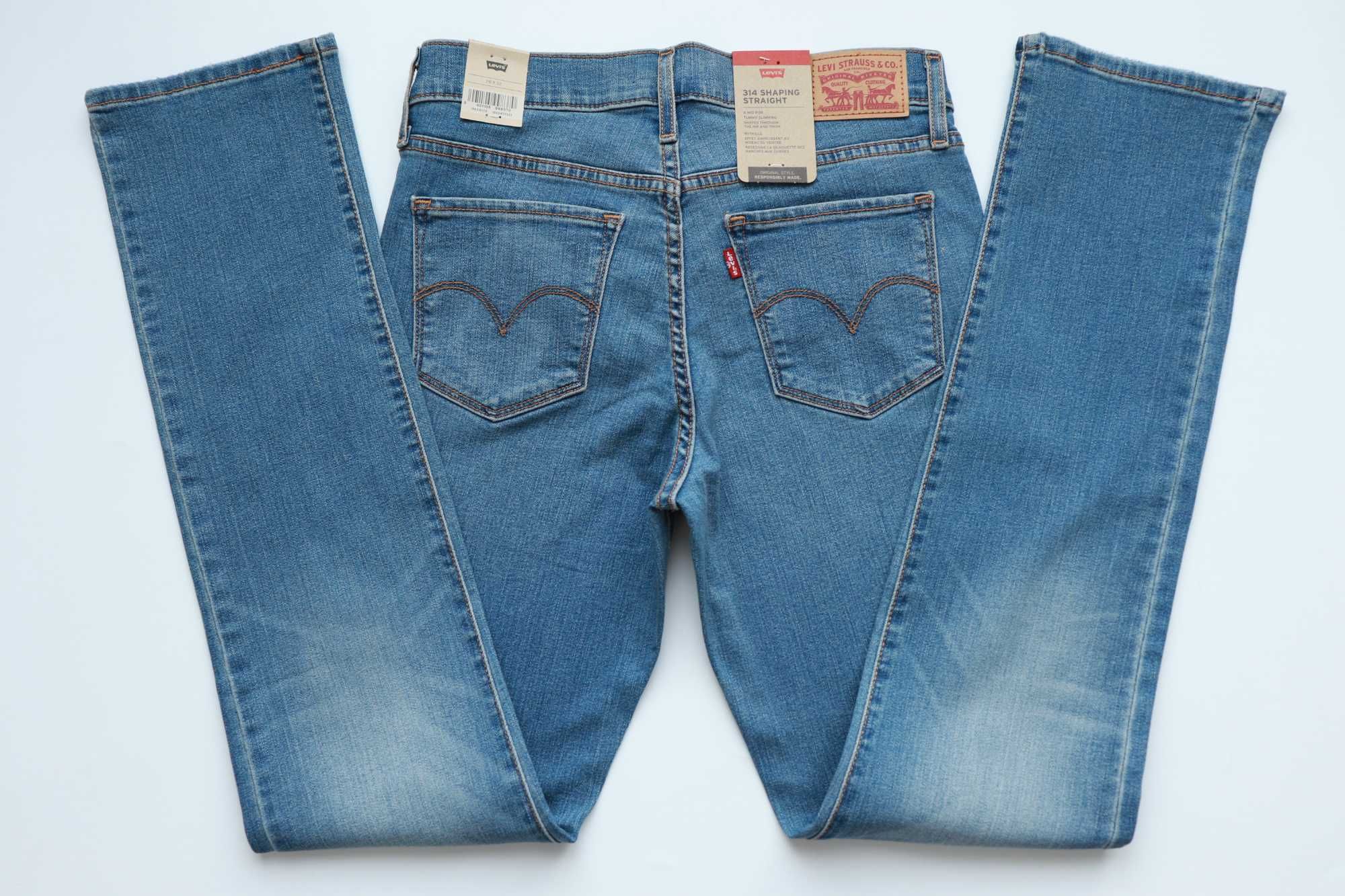 LEVIS 314 W28 L32 damskie spodnie jeansy nowe proste SHAPING STRAIGHT