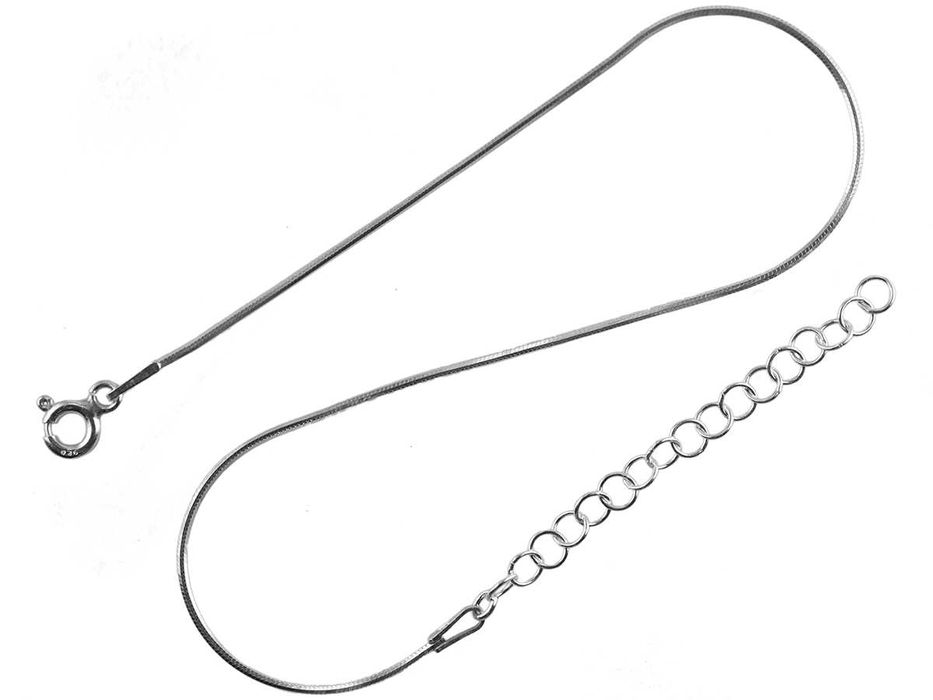 VERSIL łańcuszek żmijka 50 cm i bransoletka regulow. 28 cm SREBRO 925