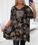 Bluzka, tunika plus size, asymetryczna, dekolt koronka, 50/52/54/56