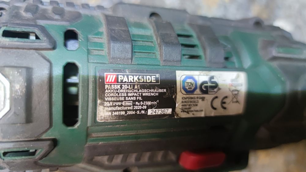 Klucz udarowy Parkside 100-400 Nm zielony.