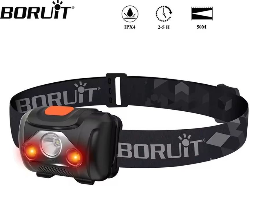 Налобнтй фанарік з червоним світлом 4 режими boruit