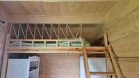 Łóżko piętrowe drewniane sosnowe ze schodkami
