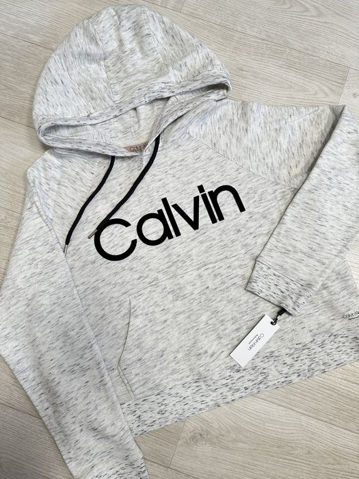 CALVIN KLEIN ОРИГІНАЛ. Світшот кофта худі сіра молочна бежева L XL