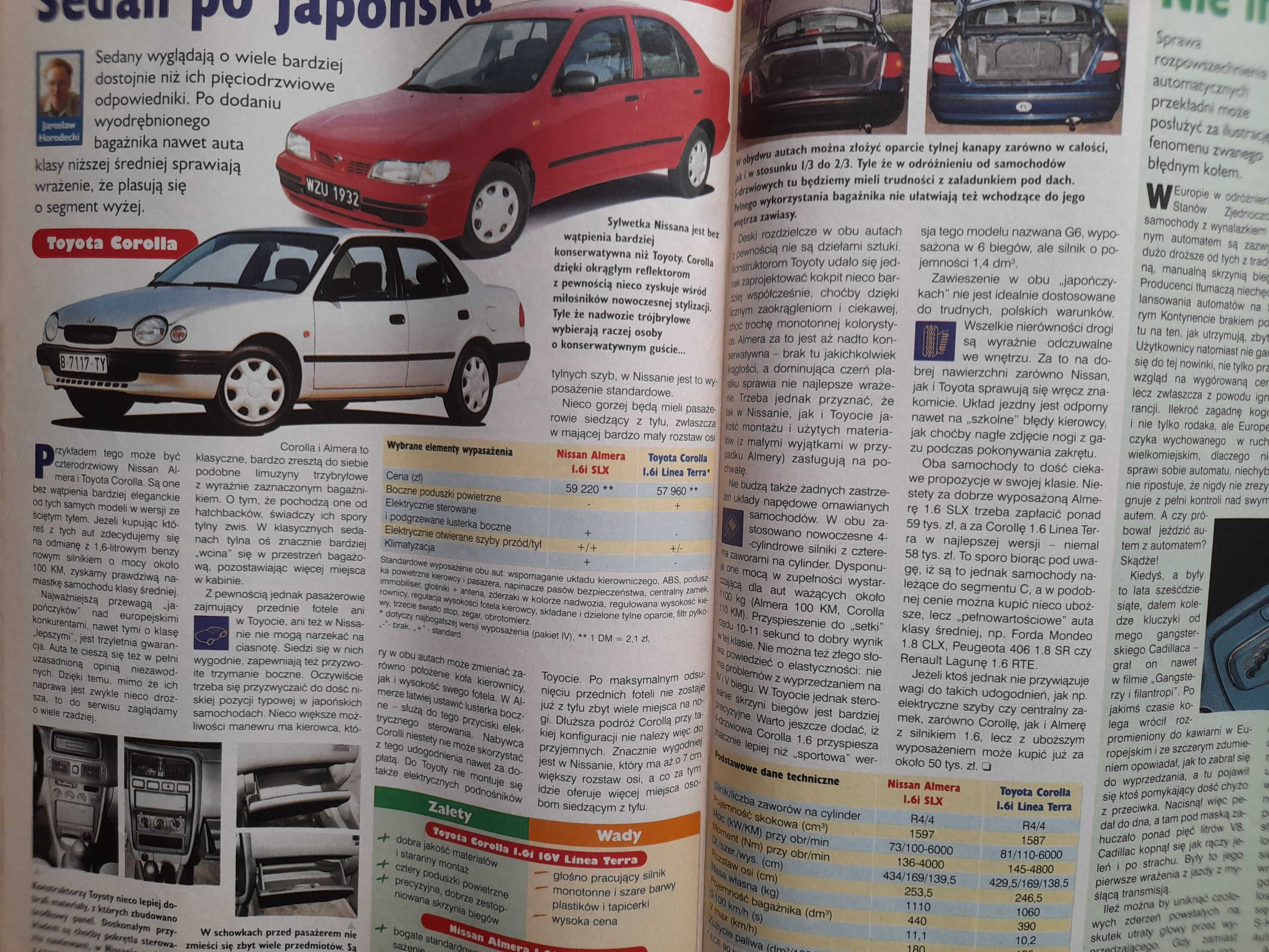 MOTOR Seicento, Alfa 156, BMW 3, Colt, Range Rover, Corolla rok 1999
