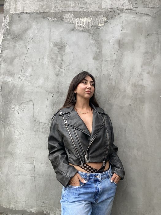 Косуха , шкірянка, кожанка zara укорочена