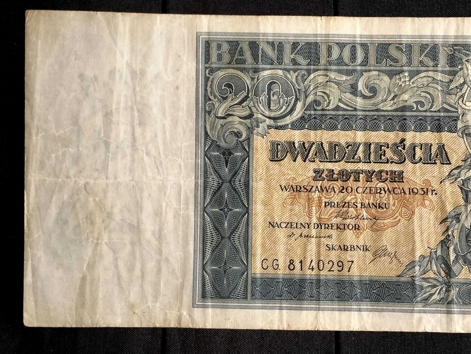 20 złotych 1931, banknot, seria CG