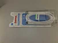 N033 Kabel Antenowy Satelitarny SAT Hama 3m Wtyk F 90dB 75 Ohm Biały