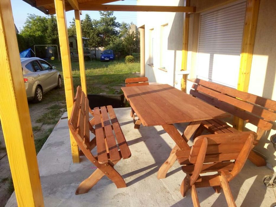 Meble ogrodowe drewniane 200cm