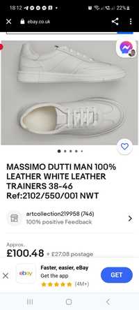 Massimo Dutti sneakersy męskie rozm 40 skóra