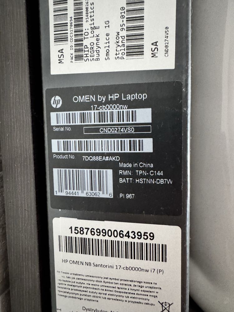 HP Omen 17 | i7 / RTX 2060 / 16GB / 2x SSD / Win11 + GRATIS chłodzenie