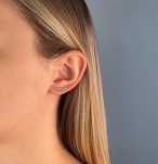 Золотые серьги 585, кафы, бриллиант, циркон, новый