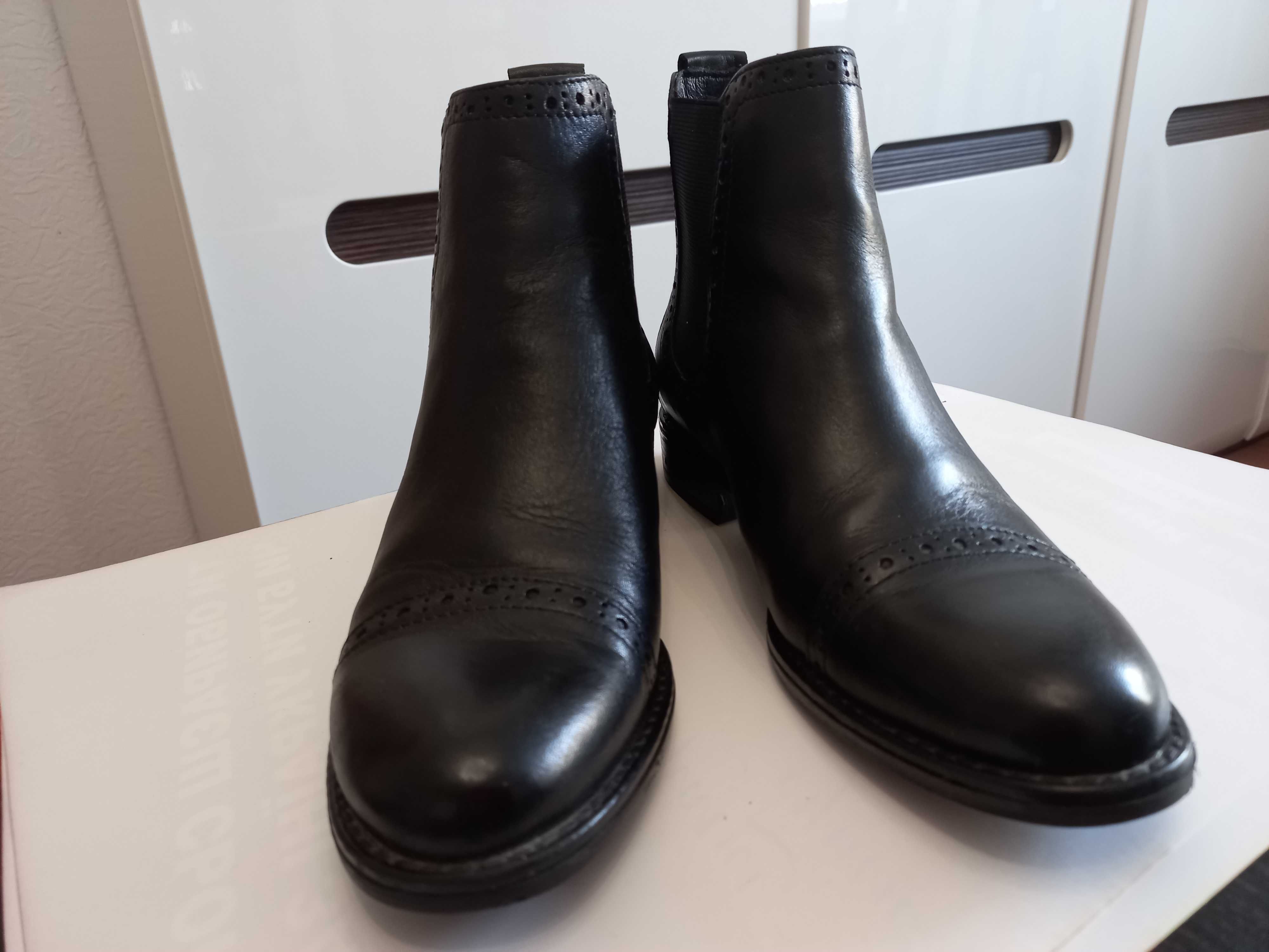 р. 36 Sailer челси ботинки кожаные демисезонные черные ст. 23 см