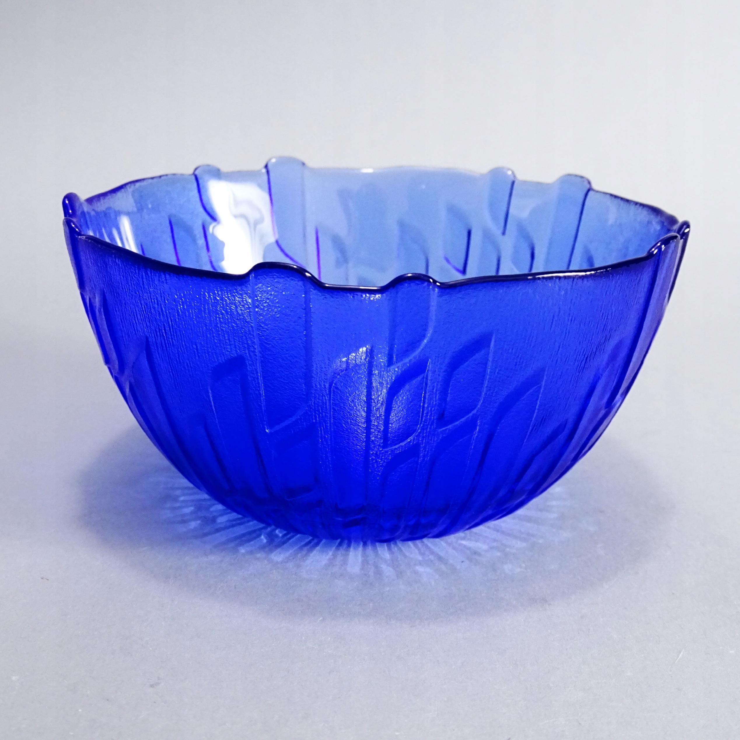 designerska miseczka paterka kobaltowe szkło