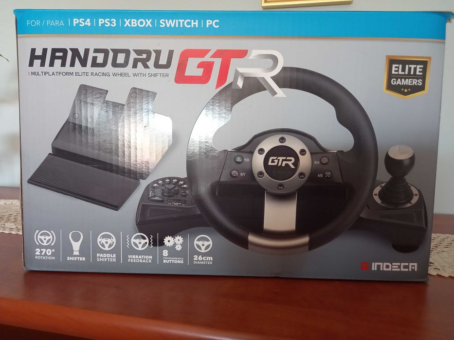 Volante Indeca GTR Elite Preto Multiplataforma