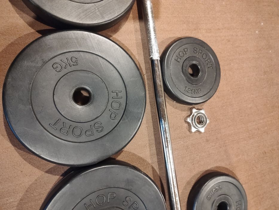 Sztanga gryf prosty+obciążenia