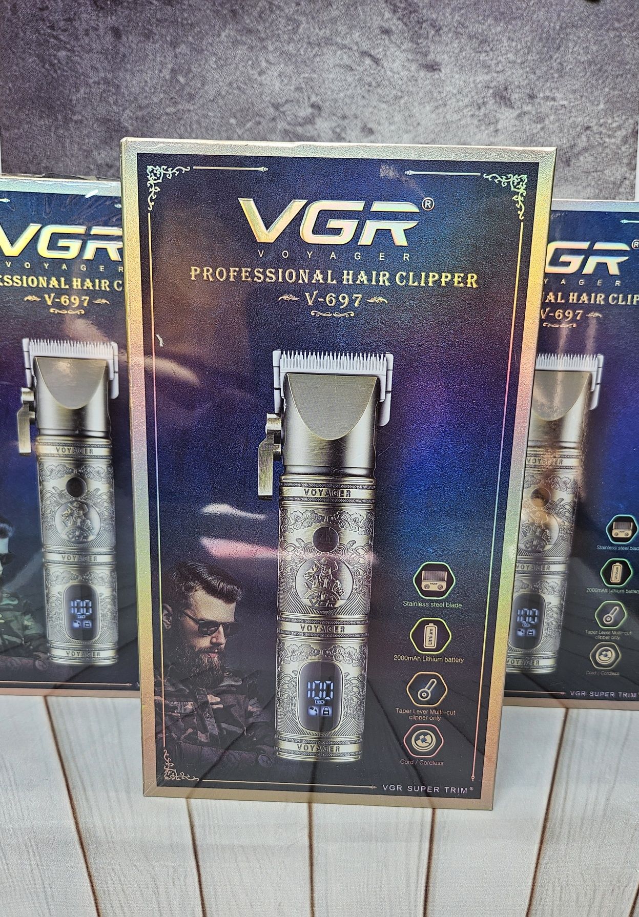 Стрижка для волосся VGR 697 машинка професійна тример металевий