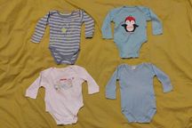 Body niemowlęce długi rękaw, zestaw r. 68, 3-6 m-ce