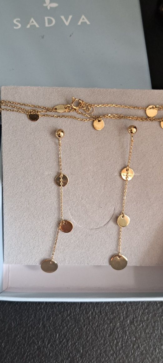 Złoty zestaw biżuterii Verona 333 kolczyki plus bransoletka