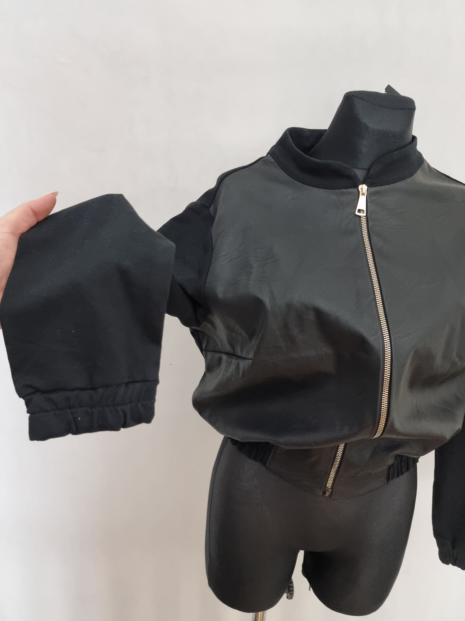105 My Vogue  Bomberka ekoskórka damska z kotem r.1 s/m Melekmonika85