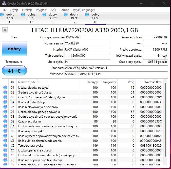 Dysk HDD 2TB 3,5" Hitachi SATA III