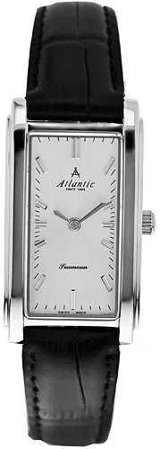 Zegarek Atlantic z prostokątną tarczą, wodoodporny